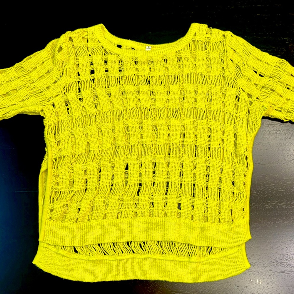 Anthropologie Yellow Sweater, Size Large